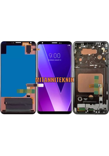 LG Uyumlu V30 V30 Plus Lcd Ekran Dokunmatik Çıtalı-Siyah