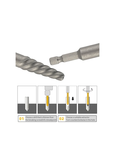 Geeroyoo 11 Parçalı Vidalı Çivi Sökme Seti - 5 Matkap Ucu, 5 Ekstraktör Ve Adaptör İle Hasar Görmüş Vidalar İçin Profesyonel Çözüm