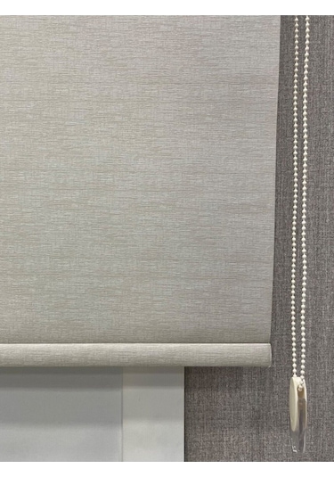 Lüks Güneşlik Düz Stor Perde Krem Krem