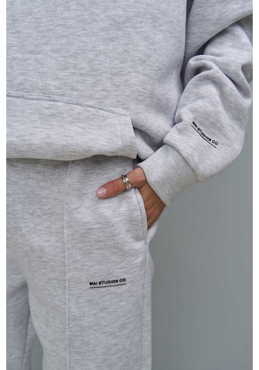 Mai Collection Mai Studios Co. Minimal Baskı Karmelanj Eşofman Takım Kar Melanj