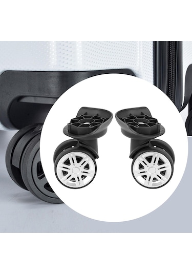 Homyl 2 Adet Bagaj Tekerlekleri Aksesuarları Sağlam Ofis Siyah