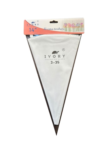 Ivory Yıkanabilir Tekrar Kullanılabilir Beyaz Krema Sıkma Torbası - 35 Cm. - 1 Adet Beyaz