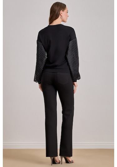 Oversize Siyah Örme Bluz Siyah