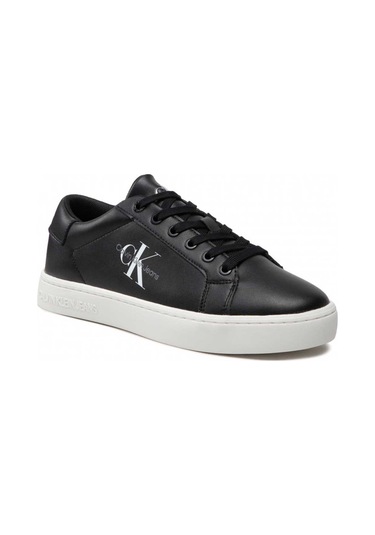 Black Erkek Calvin Klein Classic Cupsole Lace-Up Erkek Sneaker YM Siyah