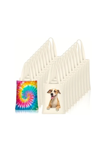 Willowhaven Bej 2 Parça Sublimasyon Bez Çanta 12.2x14.2 İnç Dıy Alışveriş Torbası