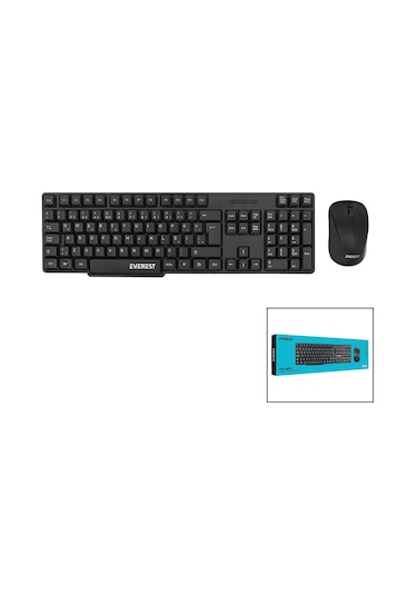 Everest Km-6852 Kablosuz İnce Klavye - Mouse Seti Q Kalvye 5399