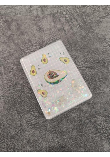 Cep Ayna Avokada Makyaj Çanta Seyahat Taşınabilir Ayna Simli Sulu Kozmetik Çok Renkli