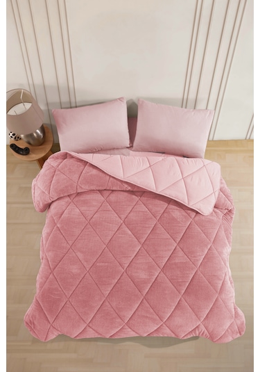 Formeya Lüx Welsoft Çift Taraflı Çift Kişilik Yorgan Pudra