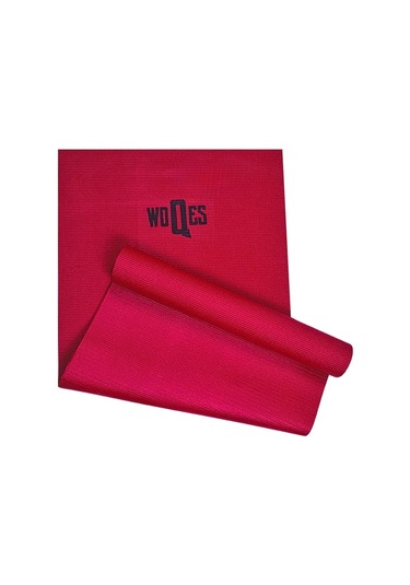 Woqes Egzersiz Matı 6mm Kalınlık 173x61 Cm Kaymaz Pilates Ve Fitness Matı Koyu Kırmızı