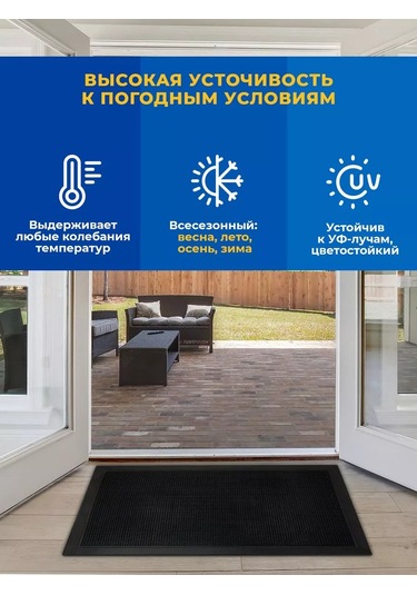 Blabar Antre İçin Kauçuk Kapı Önü 60 X 90 Paspas 218465263 Siyah