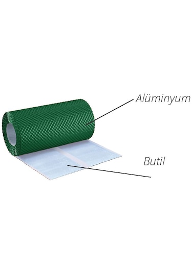 Kaproflex Butil Baca & Duvar Dibi Su Yalıtım Bandı Yeşil 300 Mm X 5 M