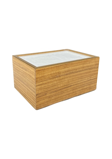 Mimoza Ahşap Masaüstü Yatay Peçetelik Afrika Ceviz 24 Adet