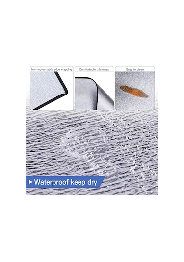 Moveevo 2 2m İki Yönlü Alüminyum Folyo Yatak: Çadır, Piknik, Plaj Ve Ev İçi Çocuk Crawling Matı - Nem Engelleme Çok Renkli