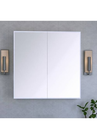 Lavobo Üstü Aynali Banyo Dolabi Beyaz