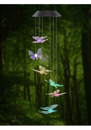 Greentech Güneş Enerjili Renk Geçişli Kristal Kelebek Aydınlatma / GT-SL08