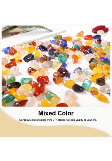 Neevoyu Doğal Çevrilmiş Akgat Taşları, Renkli Kırık Matalar, Akvaryum Dekorasyonu, Dıy Malzemesi, 9-12mm, 100g Paket