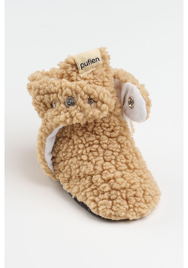 Organik Pamuk Astarlı, Bebek İlk Adım Ayakkabısı, Kaydırmaz Taban, Bebek Pandufu, Bej Patik Bej