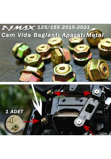 Nmax 125-155 Cam Vida Somunu 2015-2022 4 Adet Metal Set
