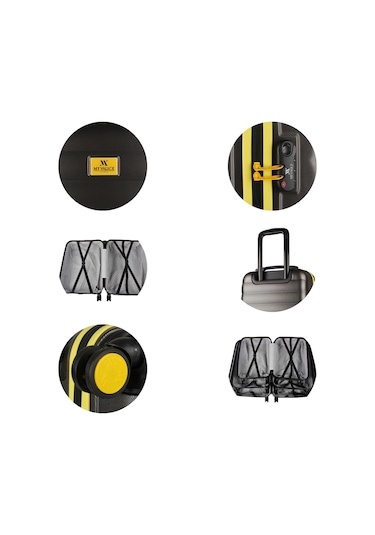 My Valice Colors Abs Orta Ve Büyük Boy Antrasit 2'li Valiz Seti Antrasit