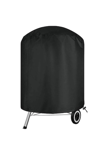 Yuntech01 Siyah Dışarıda Kullanım Su Geçirmez Mangal Koruması - 62x105 Cm Daire Şekilli, Dayanıklı Malzeme, Toz Ve Yağmurdan Koruma Siyah
