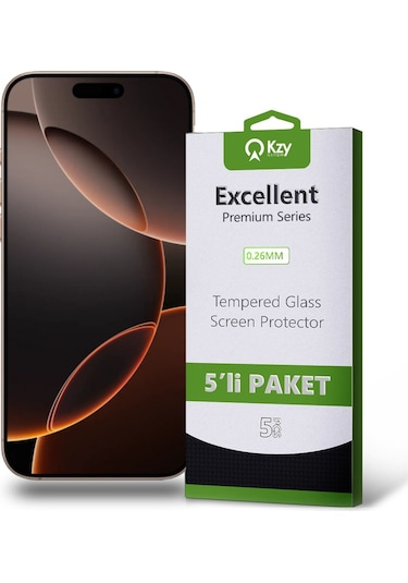 Apple Uyumlu   iPhone 16 Pro Max İle Temperli Ekran Koruyucu Kırılmaz Cam Ekonomik 5'li Paket