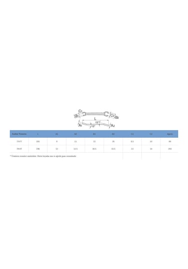 Unior 183 Açılı Açık Ağız Kombine Anahtar 11x13
