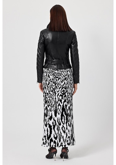 Belinda Siyah Deri Mont Siyah