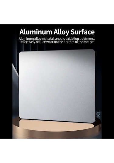 Skycity Alüminyum Oyun Ve Ofis Mouse Padı, Lastik Tabanlı, Kaymazsız, Dayanıklı, Gümüş Renk, 240x200mm