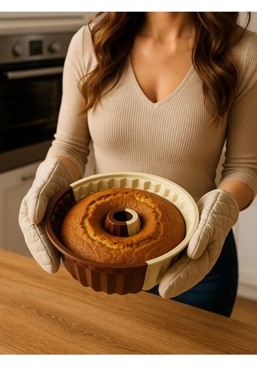 Isıya Dayanıklı Silikon Kek Kalıbı 23cm Yuvarlak, Yapışmaz,