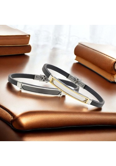 Fm İsim Yazılabilir Kişiselleştirilebilir Çelik Bileklik 3183scb024 Siyah