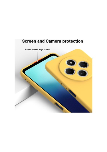 Xiaomi Poco M7 5g İçin Düz Renk Sıvı Silikon Damlamaz Tam Kapsama Telefon Kılıfı Sarı