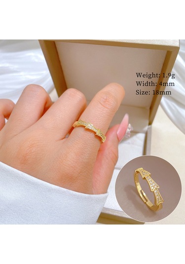 Geometrik Elmas Taşlı Yuvarlak İnci Yüzük No.76 Çok Renkli