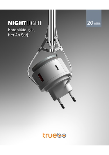 Truebo NightLight USB Type-C RGB Gece Lambası Adaptör