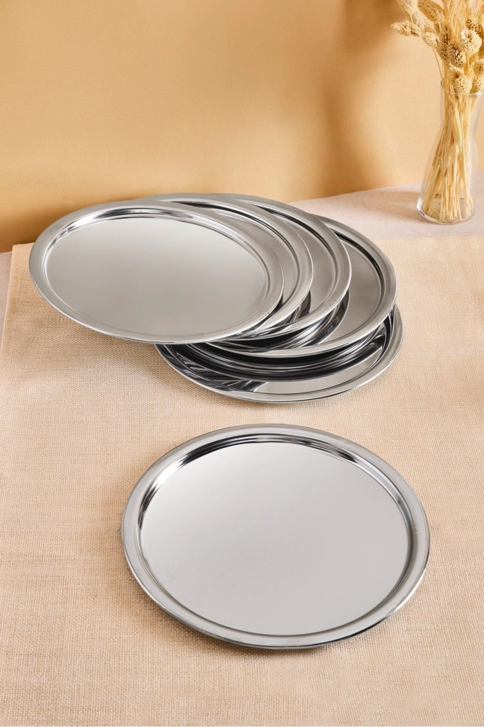 Perotti 60018 Paslanmaz Çelik 23x23 Sunum Tepsisi Gümüş