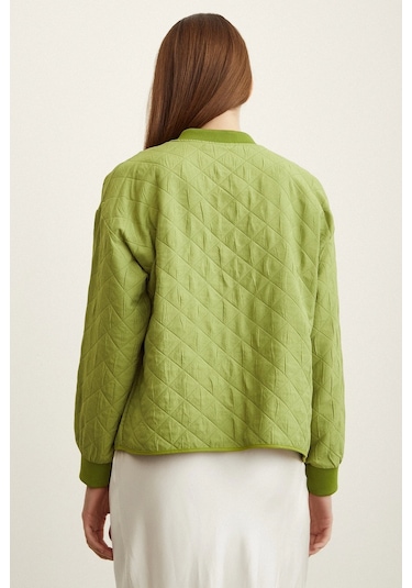 Never More Bomber Kapitone Ceket Fıstık Yeşili