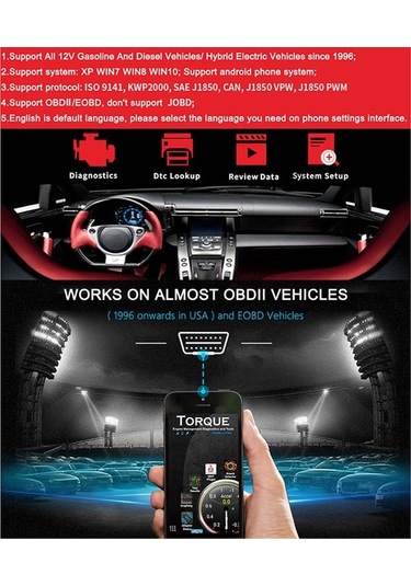 Artfulabode Zamanlı Veri Okuma, Tanı Suofeng Silme, Obdıı Motor Kw901 Konnwei Hata Cihazı Bt 5.0 - Uj