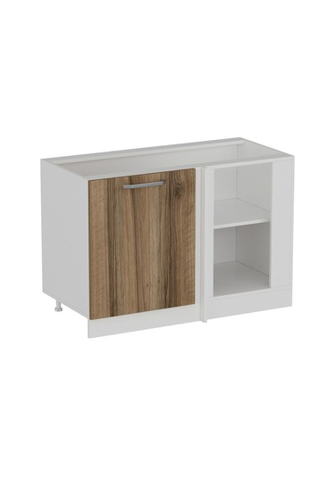 Minar Mutfak Alt Modül 1k1r 120cm Köşe Dolap Beyaz/dore