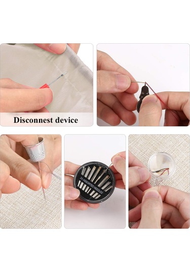 Vkemall 128 Parça El İşçiliği Dikiş Seti - Giysi Tamiri İçin İğne, İp, Makas Ve Aksesuarlar Paketi