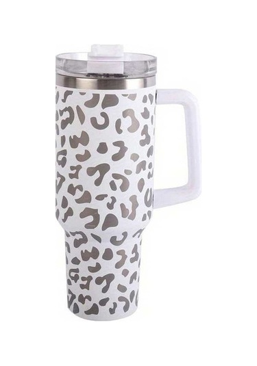 Didadodo Yeni Termos Bardak Pipetli 304 Lüks Paslanmaz Çelik Büyük Beyaz Beyaz