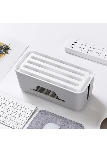 Sones Çok İşlevli Masaüstü Güç Kablosu Sırası Ve Kablo Yönetim Kutusu Gri