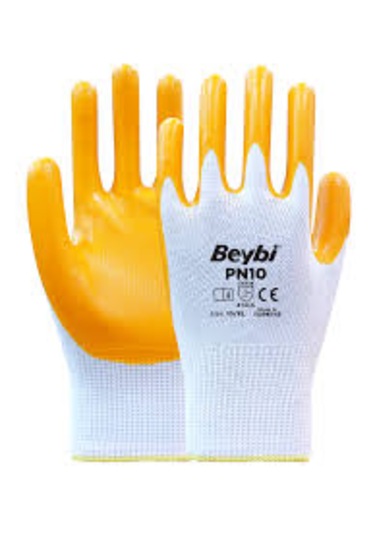 Beybi Pn10 Polyester Örme Nitril Eldiven 12 Adet