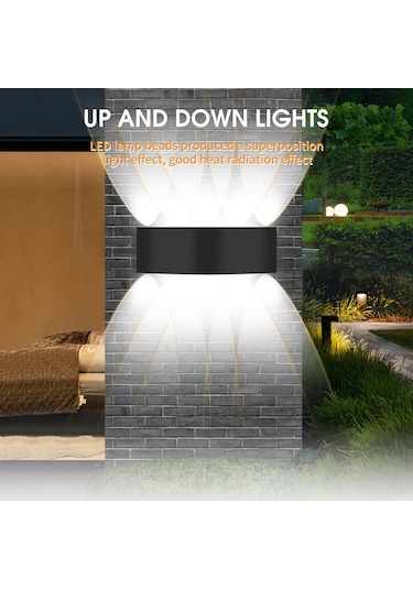 Mufunye Dış Mekan Duvar Aydınlatma - Ip65 Su Geçirmez Alüminyum Led Duvar Lambası Beyaz