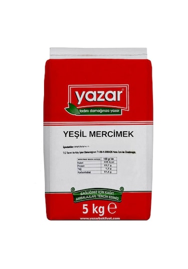 Yazar Yeşil Mercimek 5kg