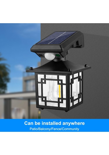 Gajeena 2'li Güneş Enerjili Duvar Lambası, Ip65 Su Geçirmez, İnsan Algılama, 300lm Isınma Işık, Bahçe Yol Aydınlatması
