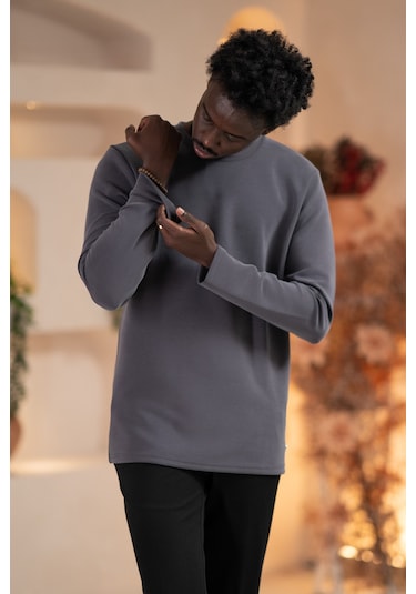 Paul Martin Modal Esnek Kumaş Regular Fit Mevsimlik Sweatshirt Antrasit