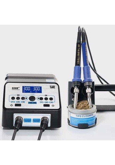 Marxlow 938d+ Antistatik Çift Havyalı Dijital Göstergeli Lehimleme İstasyonu