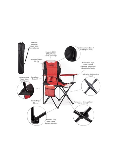 Sportlife Evolite Nature Katlanabilir Kamp Koltuğu 2'li Set Kırmızı