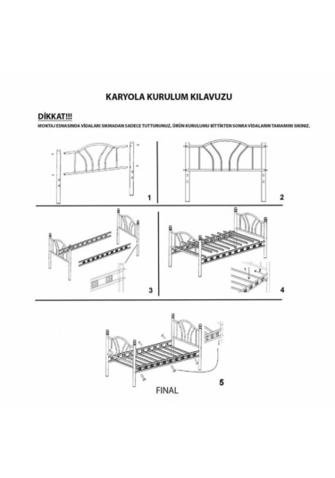 Reyo Stella Sultan Başlıklı Tek Kişilik Ferforje Metal Karyola C