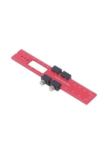 Symbee Alüminyum Ahşapçılık Cetveli 160mm, Kaydırmalı Durdurucu, Keskin Ölçekler, Hassas İşleme, Tahta İşleme Araçları