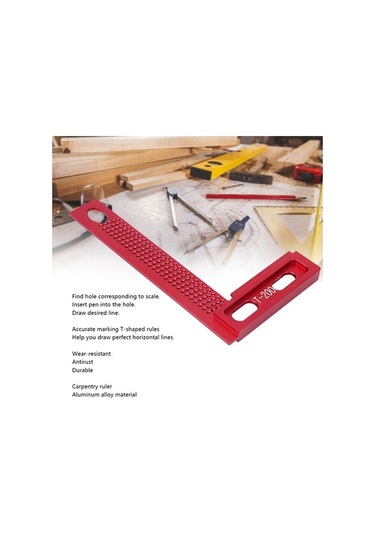 Besthome1 T-200 Ahşap Ölçme Aleti, Alüminyum Alaşımlı, Dayanıklı, Koruyuculu, Hassas İşaretleme, Kaydırmalı T-cetvel